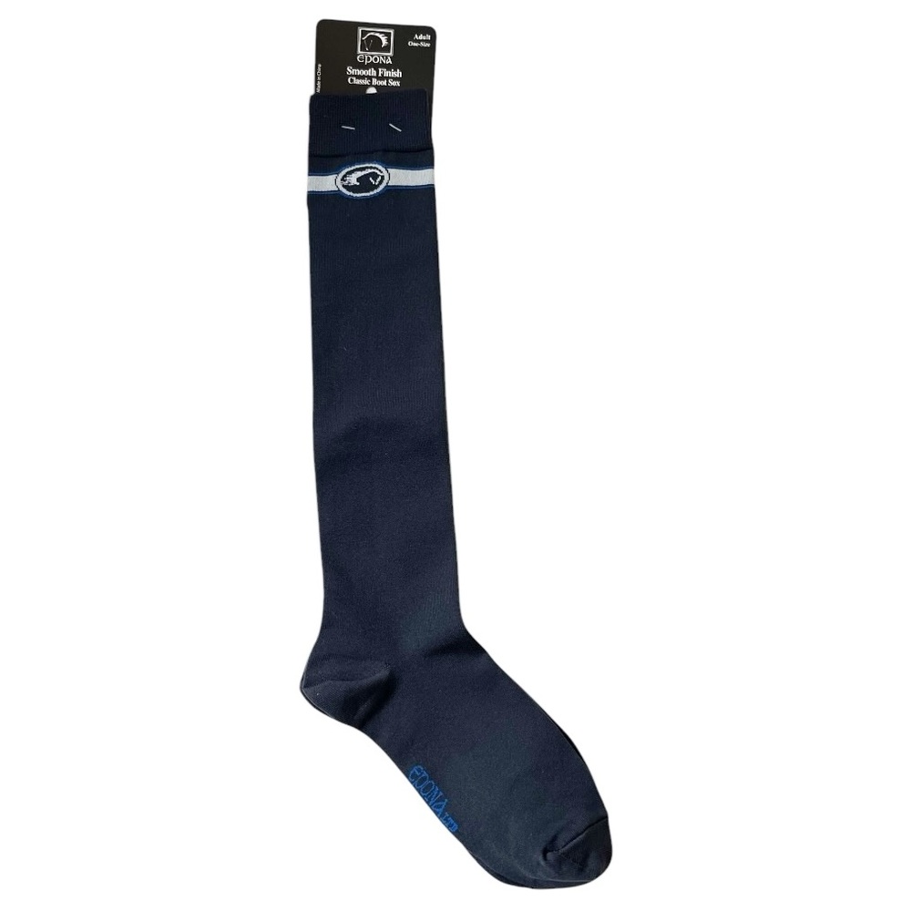Epona Smooth Finish Tall Boot Socks Navy Adult One Size